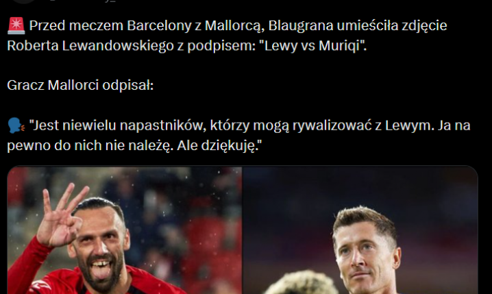 ODPOWIEDŹ napastnika Mallorki na... PORÓWNANIE GO DO LEWANDOWSKIEGO!